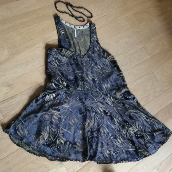 FREE PEOPLE black and tan burnout sleeveless swing dress - Picture 11 of 16